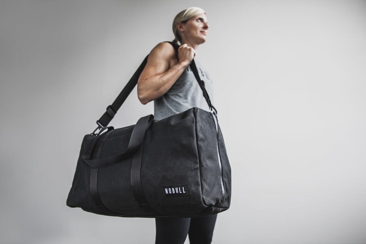 Nobull Waxed Canvas Women's Duffle Black | Australia (WX0927)